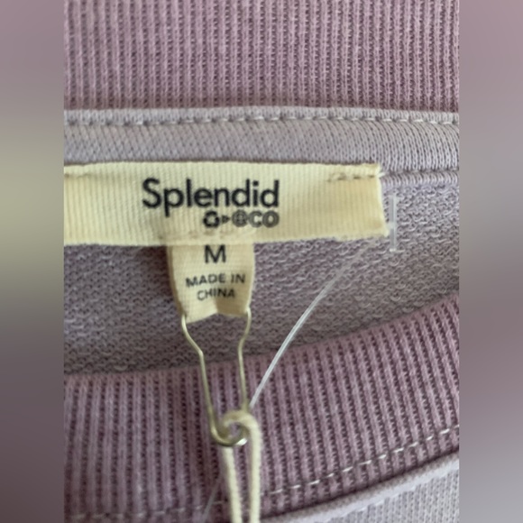 NWT Splendid Sweatshirt: Lavender, Front Palm Tree Print, Crewneck M - Picture 5 of 7